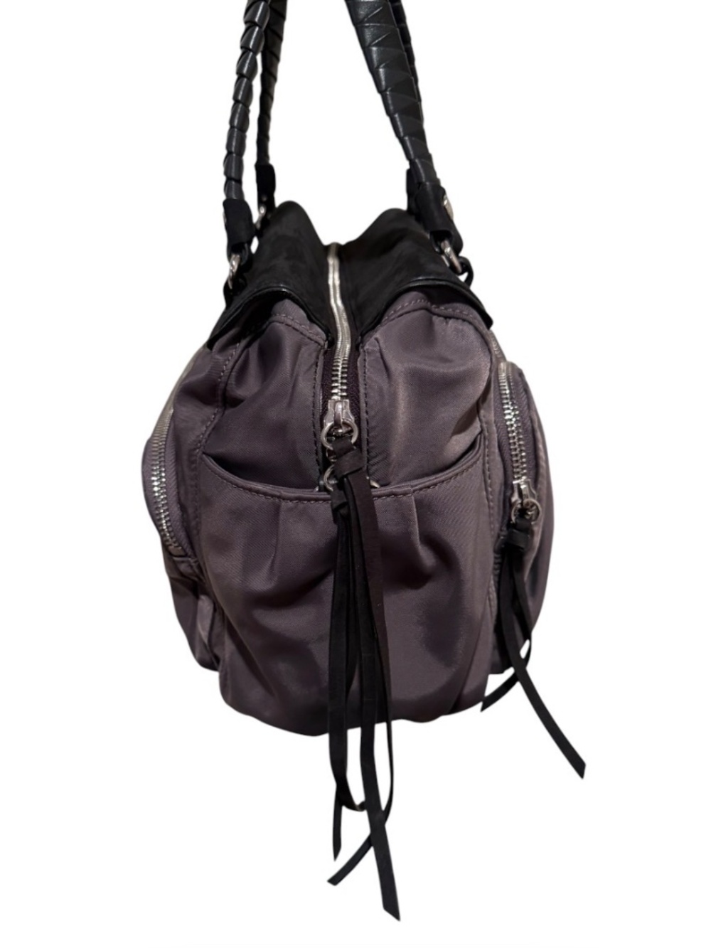 MZ Wallace Black Nylon Crosby Thompson Satchel Multi Pockets - Picture 6 of 10